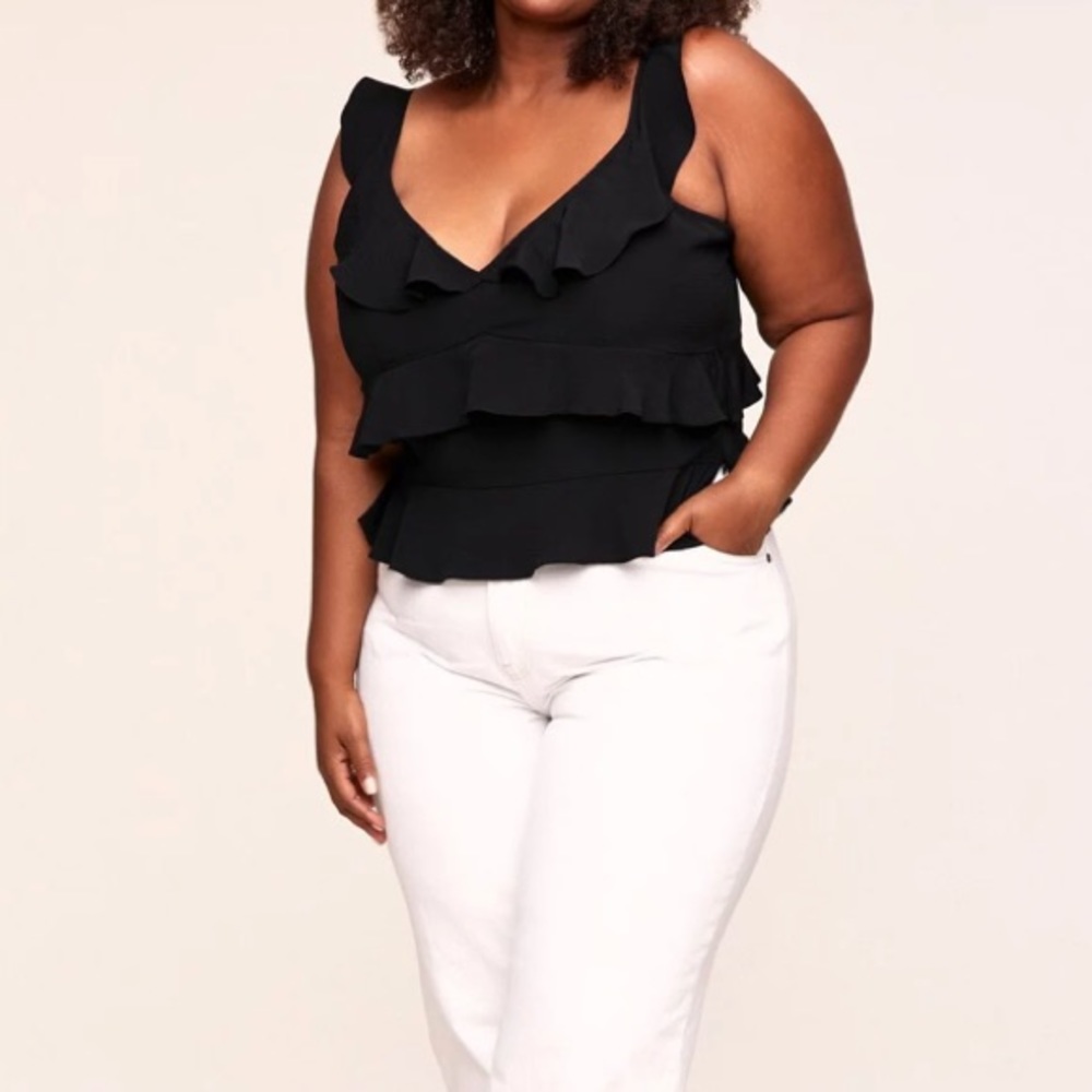 NWT Adore Me Bay Lake Cami Black Ruffle Work Top Size 2x - Picture 11 of 13